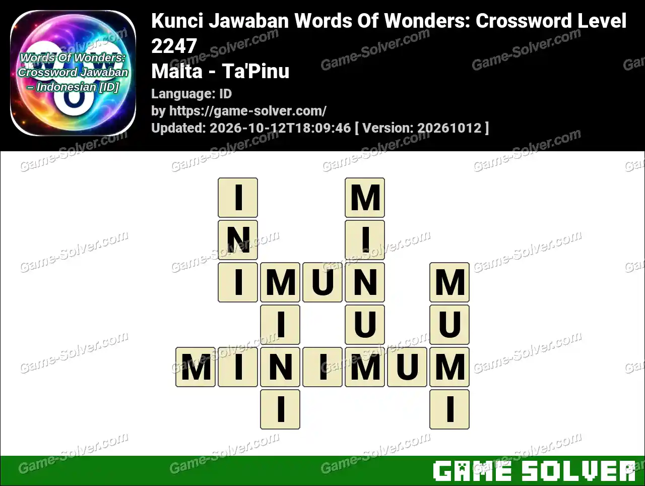 Kunci Jawaban Words Of Wonders: Crossword Level 2247 – Malta – Ta’Pinu
